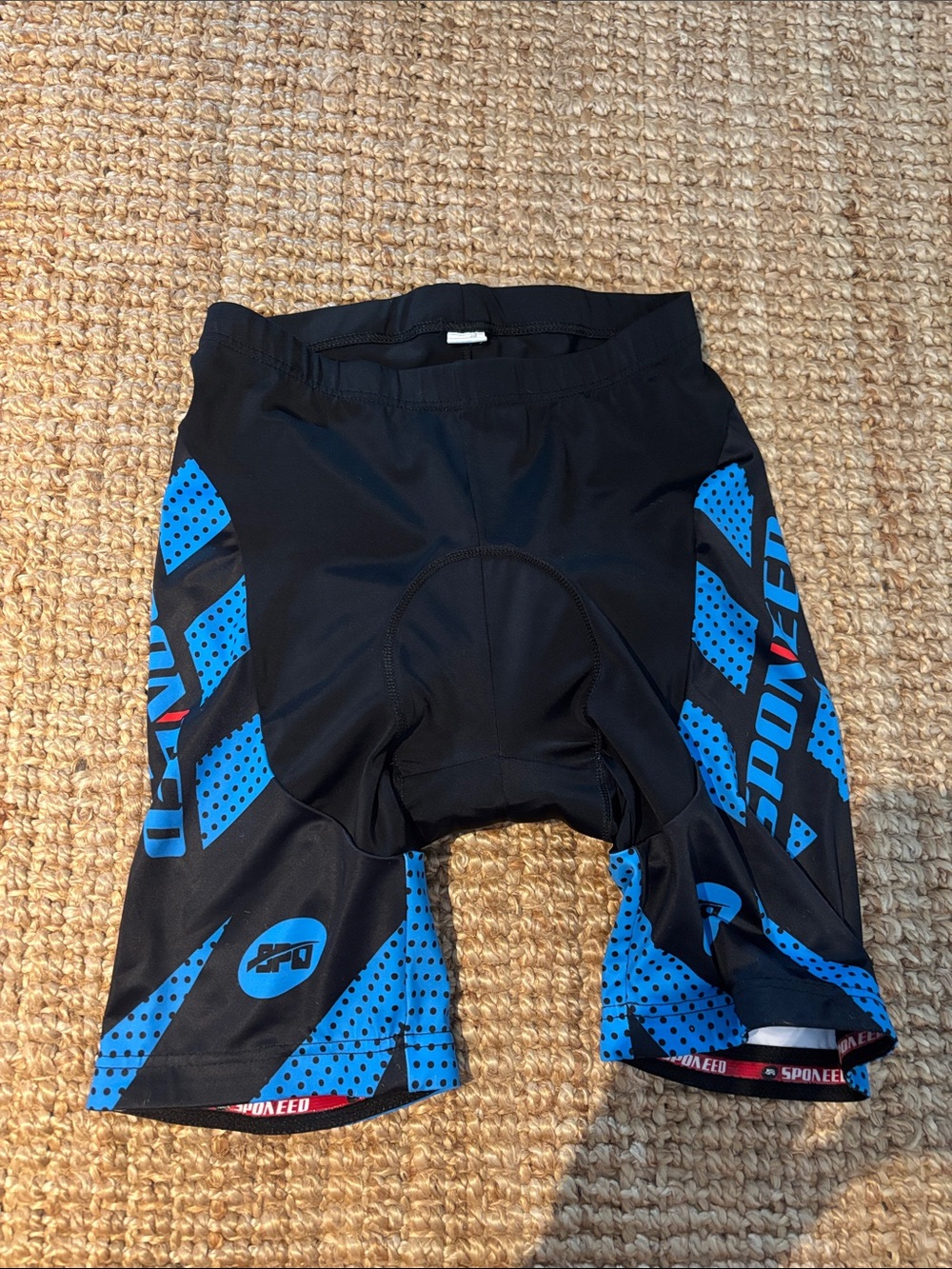Men's Athletic Cycling Shorts - Black with Blue Accents